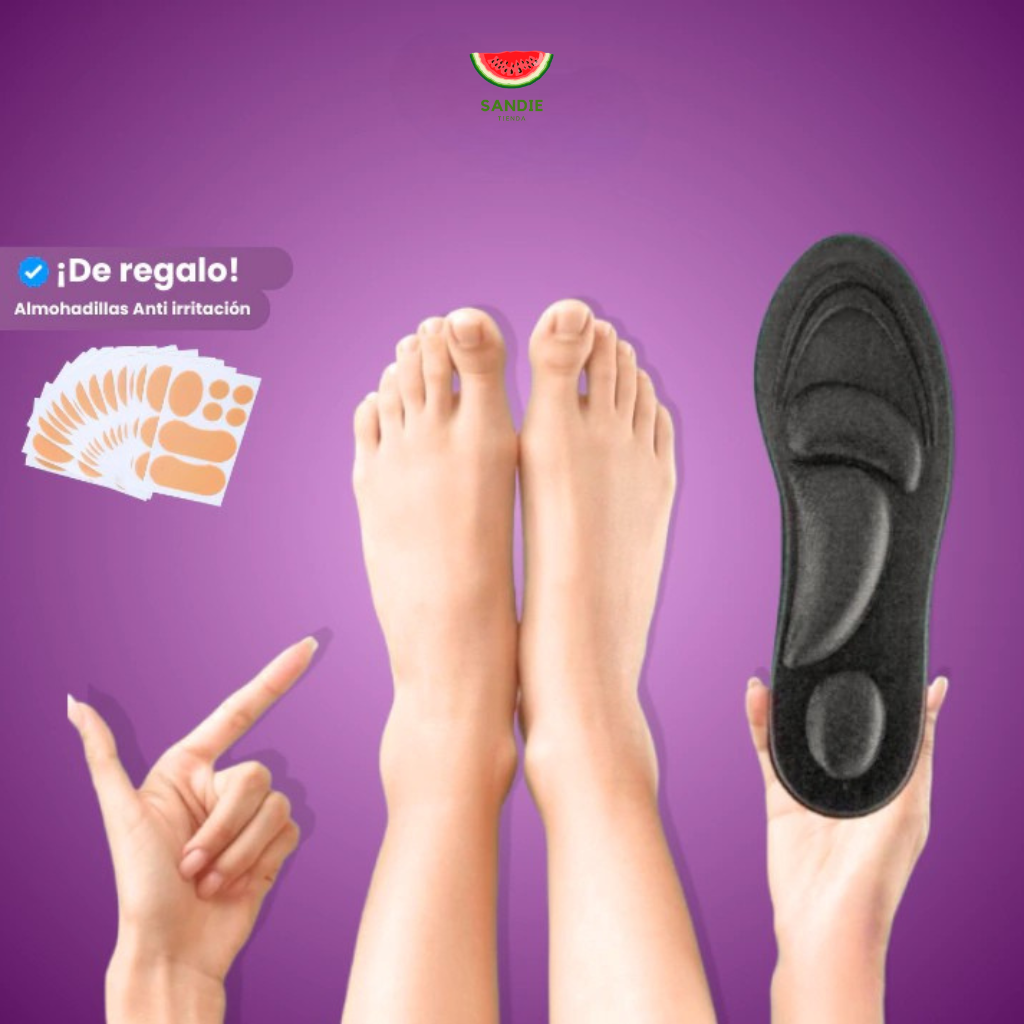PLANTILLAS ALIVIA DOLOR 5D (2 PARES) + CURITAS ADHESIVAS